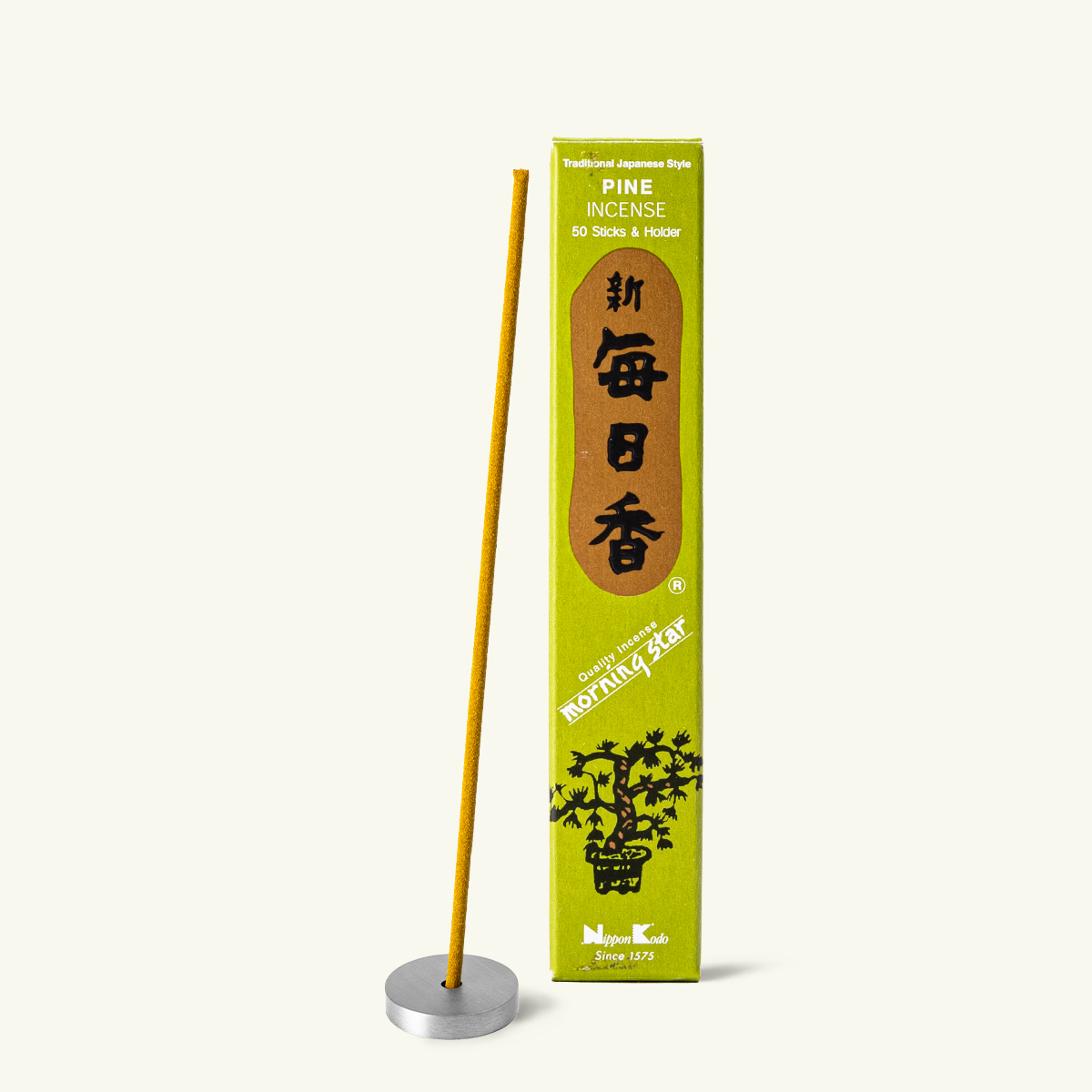 Nippon Kodo Morning Star Räucherstäbchen Jasmin – 50 Stäbchen Inkl. Halter, Ca. 12 Cm Lang (japanischer Weihrauch)