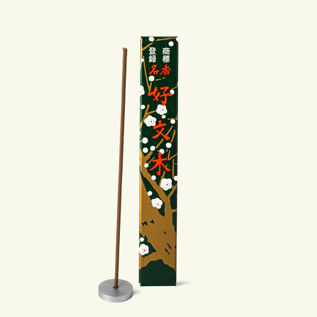 Baieido Original Kobunboku Sandalwood Japanese incense sticks, small box of 25 traditional incense sticks with warm sandalwood, herbs and spices for meditation and relaxation