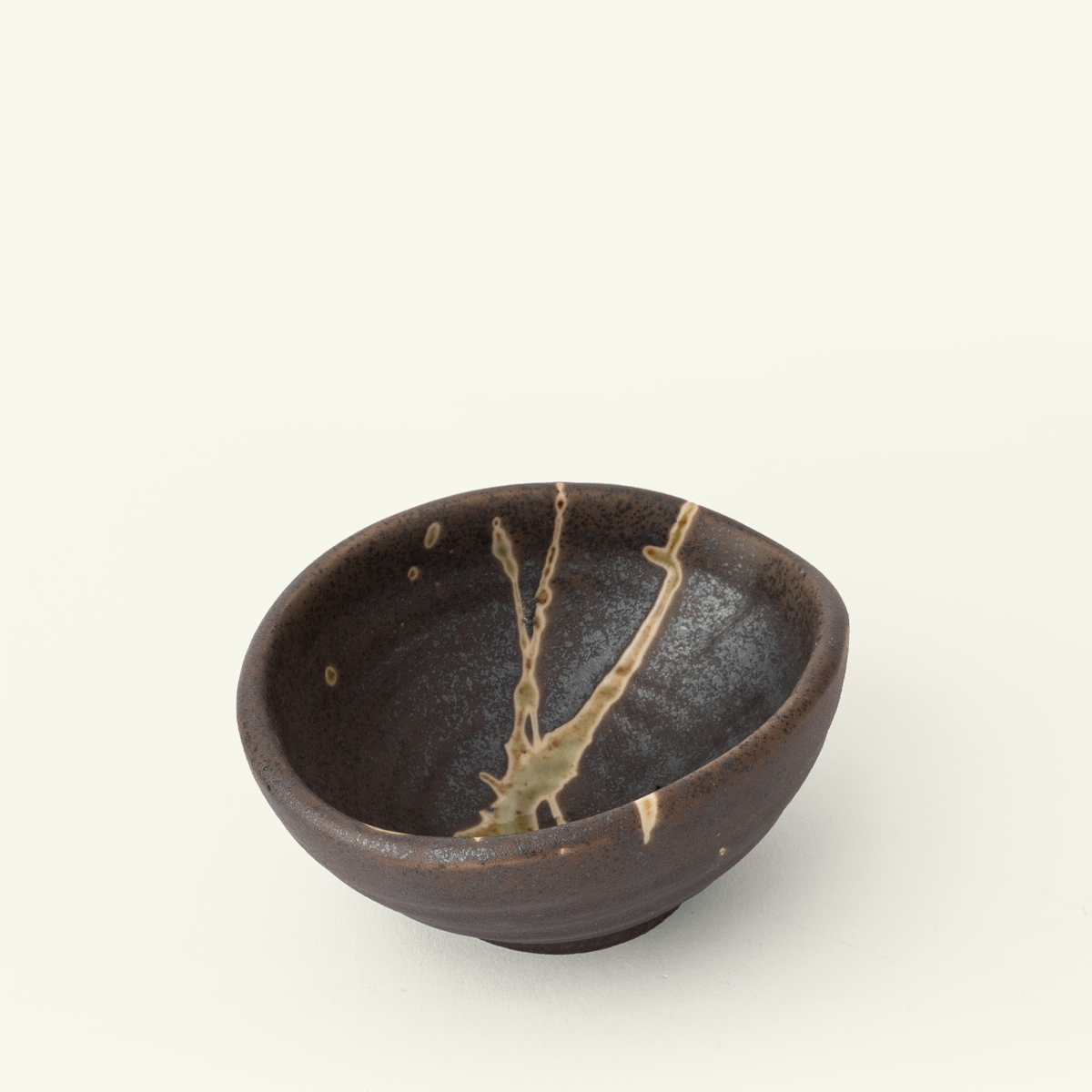 Ceramic Oribe Japanese Incense Holder with Marble Sand