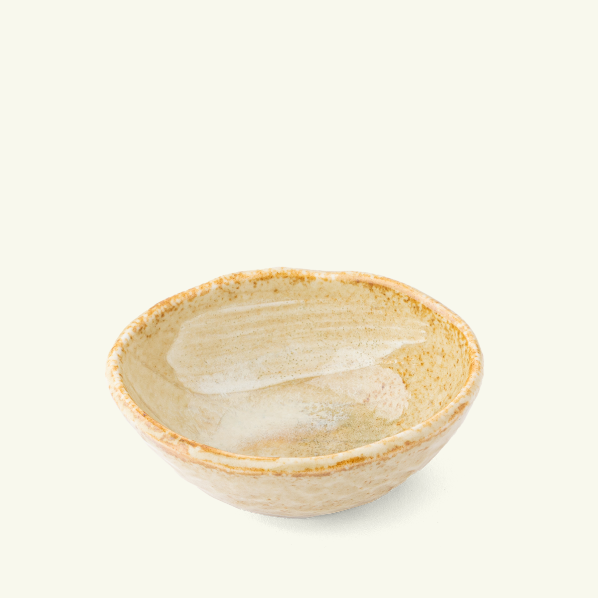 Ceramic Sienna Oribe Japanese Incense Holder with Marble Sand