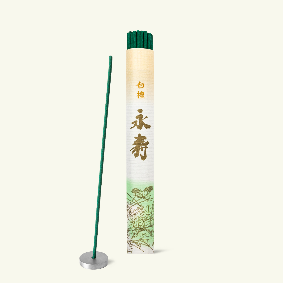 Nippon Kodo Eiju Byakudan Japanese incense roll with approximately 430 sandalwood incense sticks, featuring a warm woody fragrance for relaxation, meditation and daily rituals