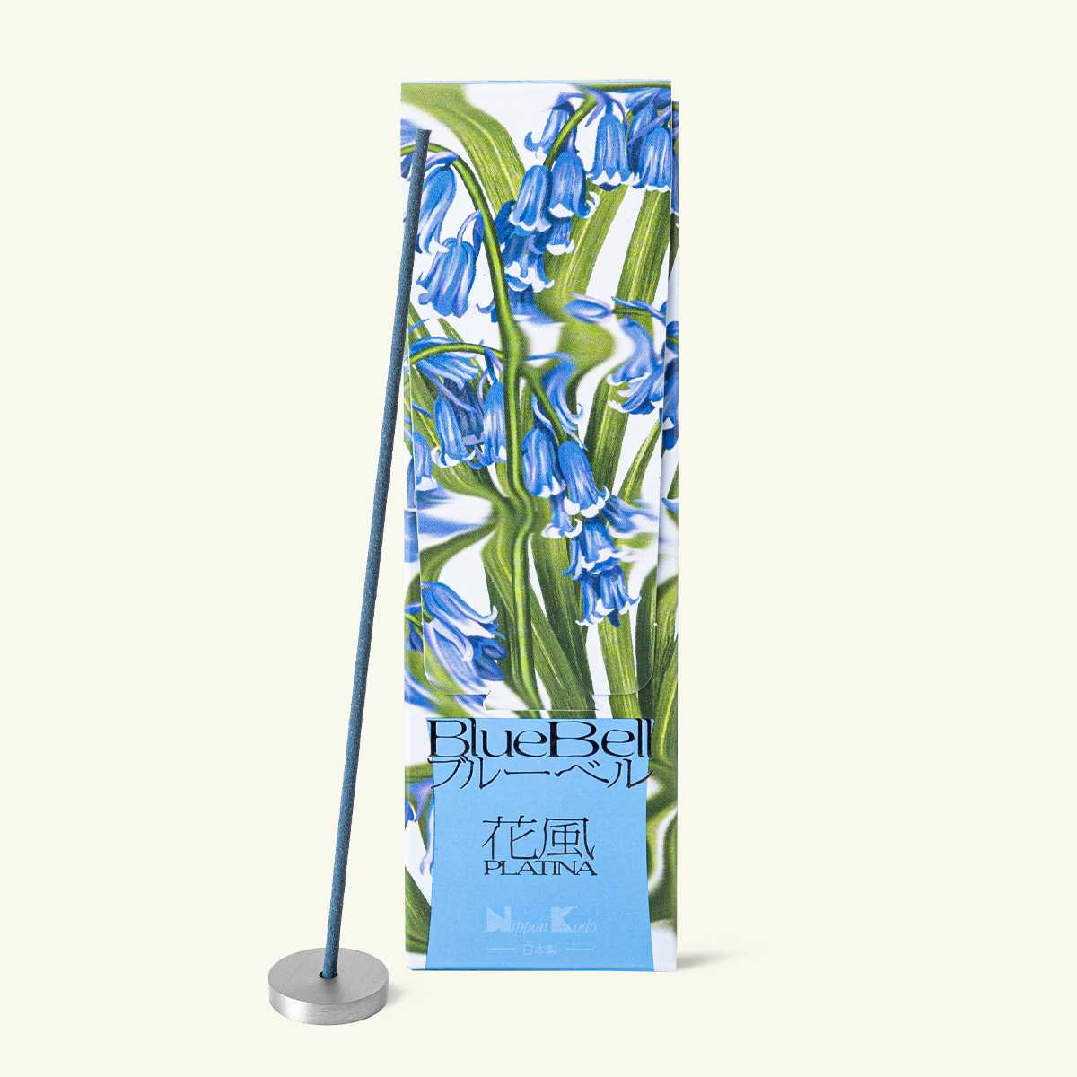 Nippon Kodo Ka-Fuh Bluebell Japanese incense sticks with a fresh floral fragrance inspired by bluebell and lily of the valley, 120 low-smoke incense sticks made in Japan.