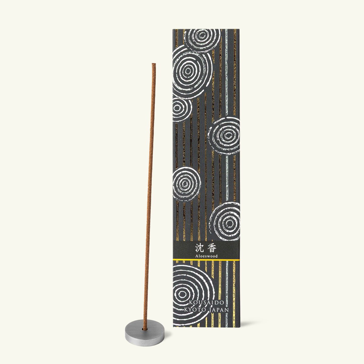 Kousaido Hyakuraku-Kou Aloeswood Japanese incense sticks made with rich agarwood for a deep, resinous and meditative scent.