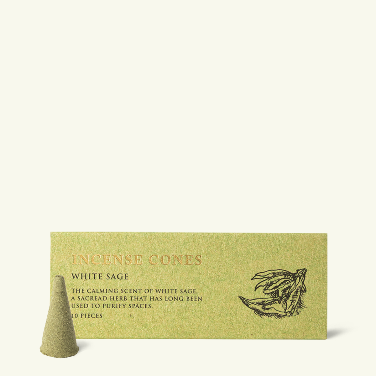 Kousaido White Sage incense cones, pack of 10