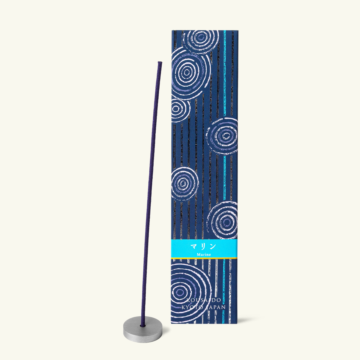 Kousaido Hyakuraku-Kou Marine Japanese incense sticks with fresh ocean breeze, citrus and soft floral notes.
