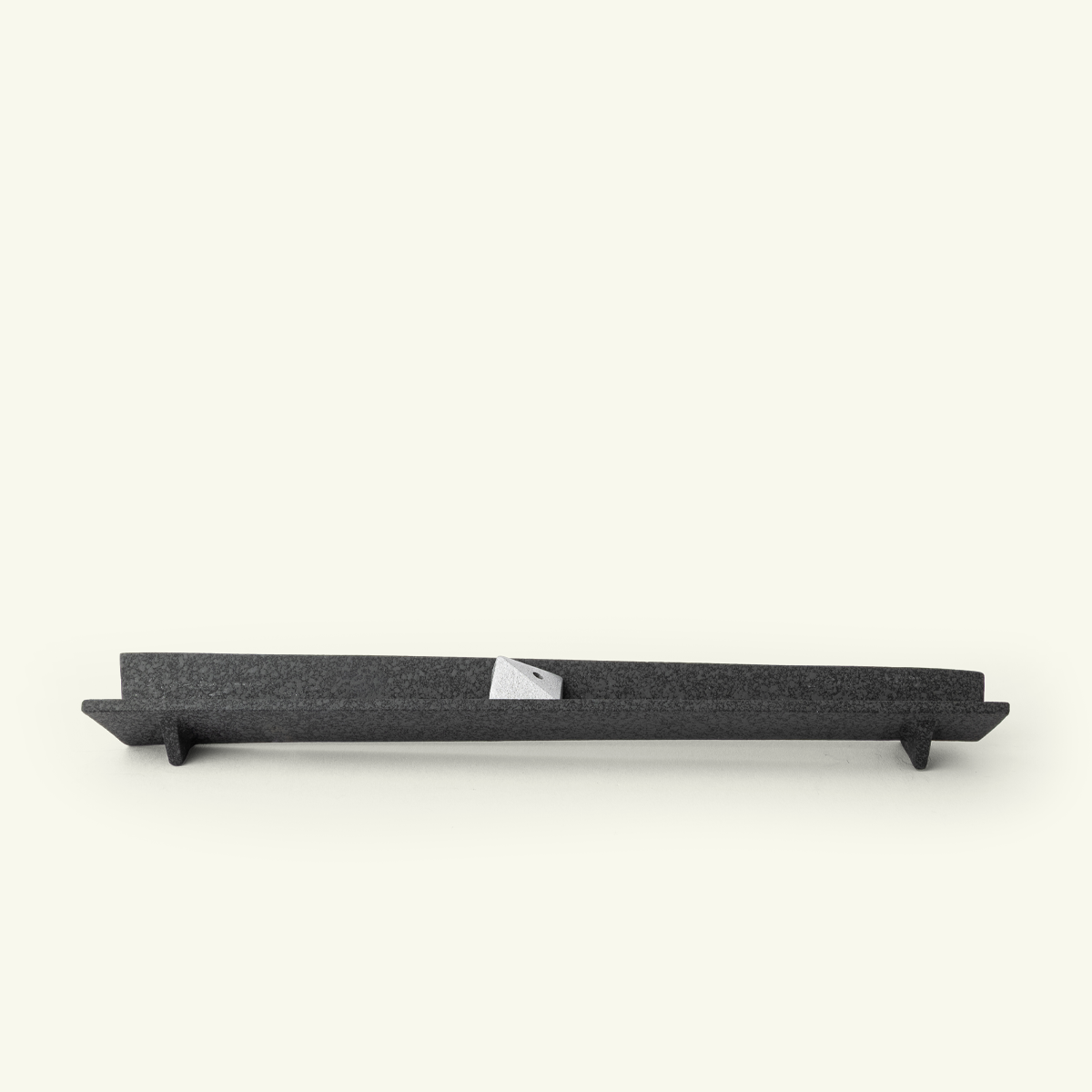 Minimal black Japanese incense holder with integrated ash catcher for clean burning