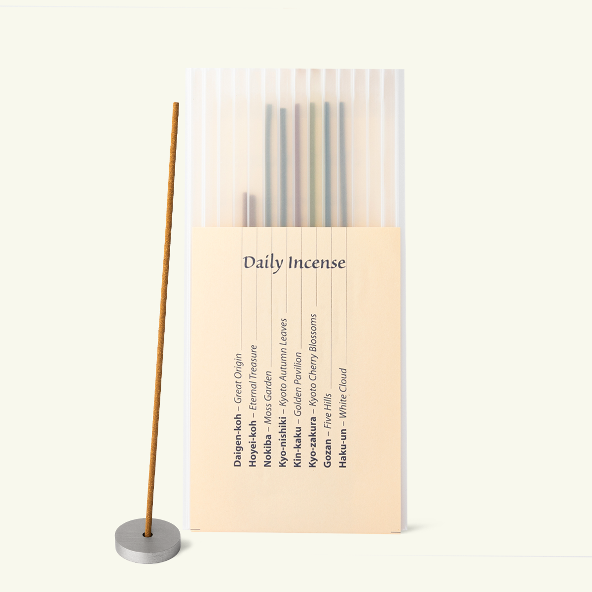 Shoyeido Daily Japanese Incense Discovery Set with 9 handcrafted incense sample sticks including Moss Garden and Kyoto Autumn Leaves fragrances for home fragrance rituals