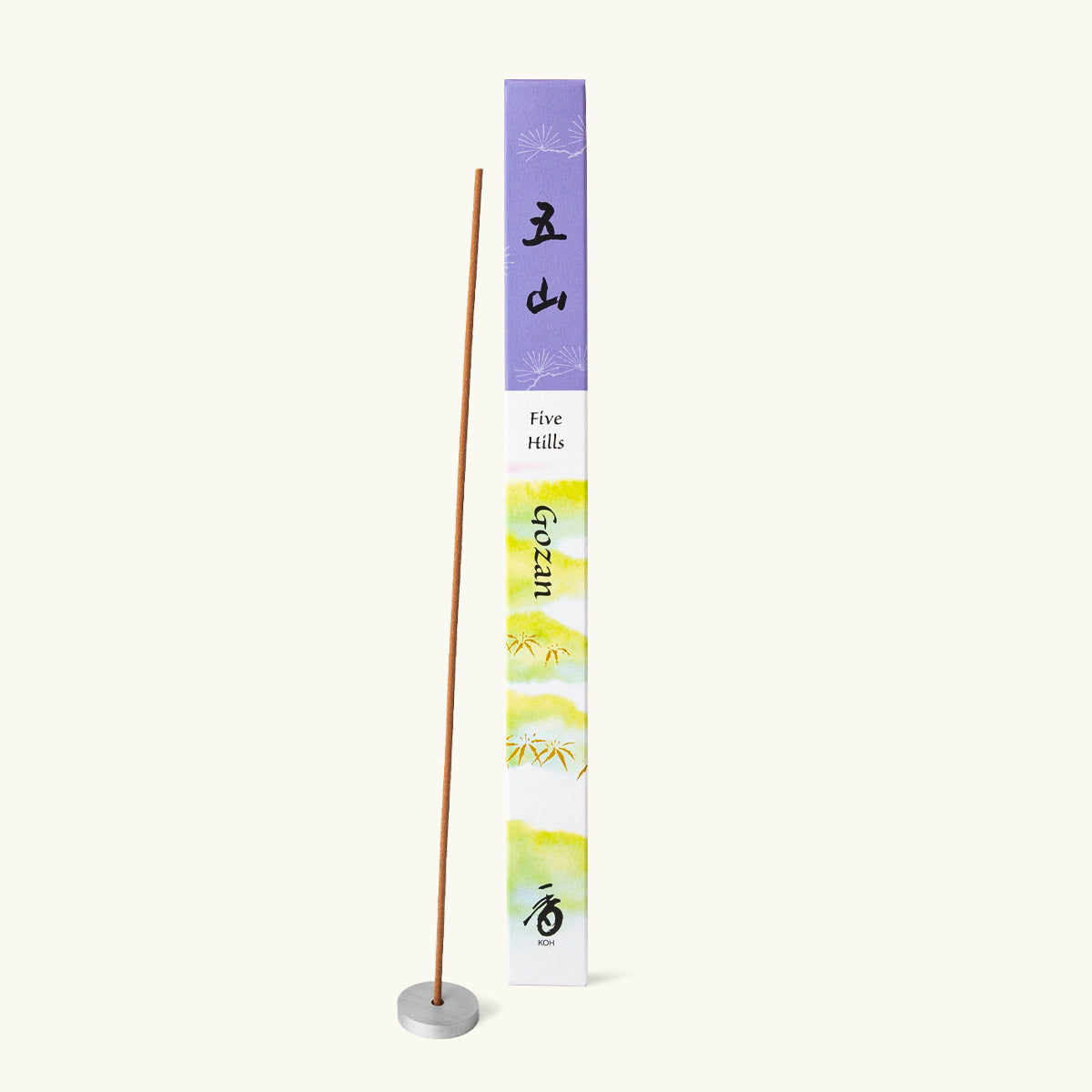 Shoyeido Five Hills Gozan Japanese incense sticks box with woody amber fragrance from Kyoto, 35 sticks