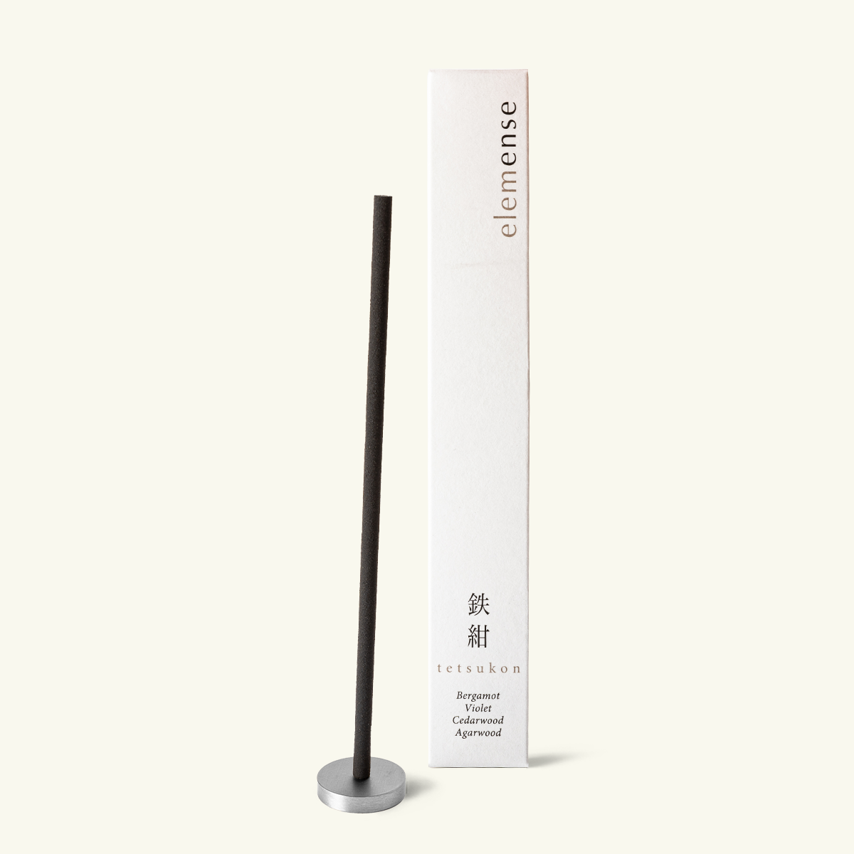 Elemense Tetsukon Water Japanese incense sticks by Nippon Kodo, woody blend of bergamot, violet, cedarwood and agarwood, 10 sticks