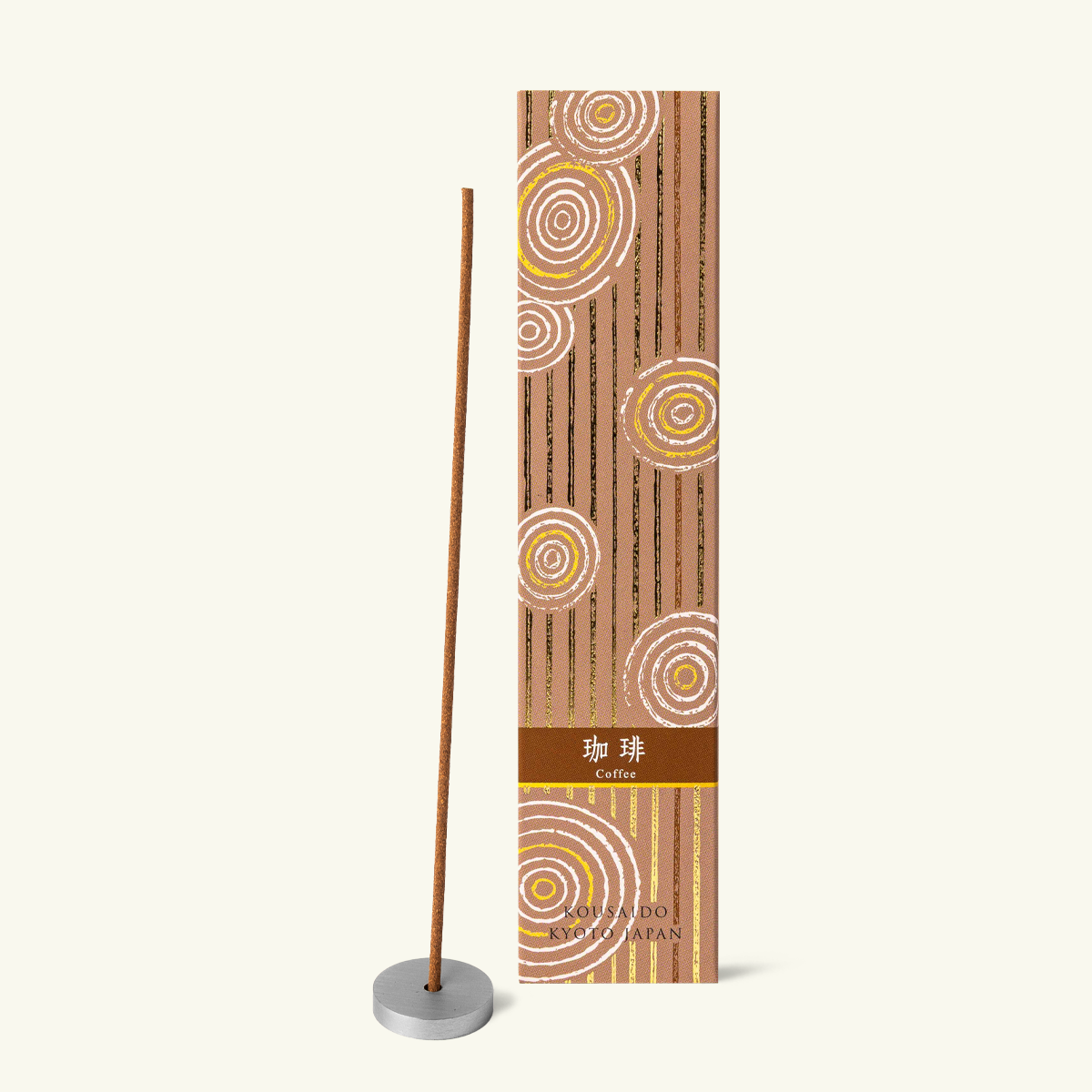Kousaido Hyakuraku-Kou Coffee Japanese incense sticks from Kyoto with warm roasted coffee, vanilla and caramel notes.