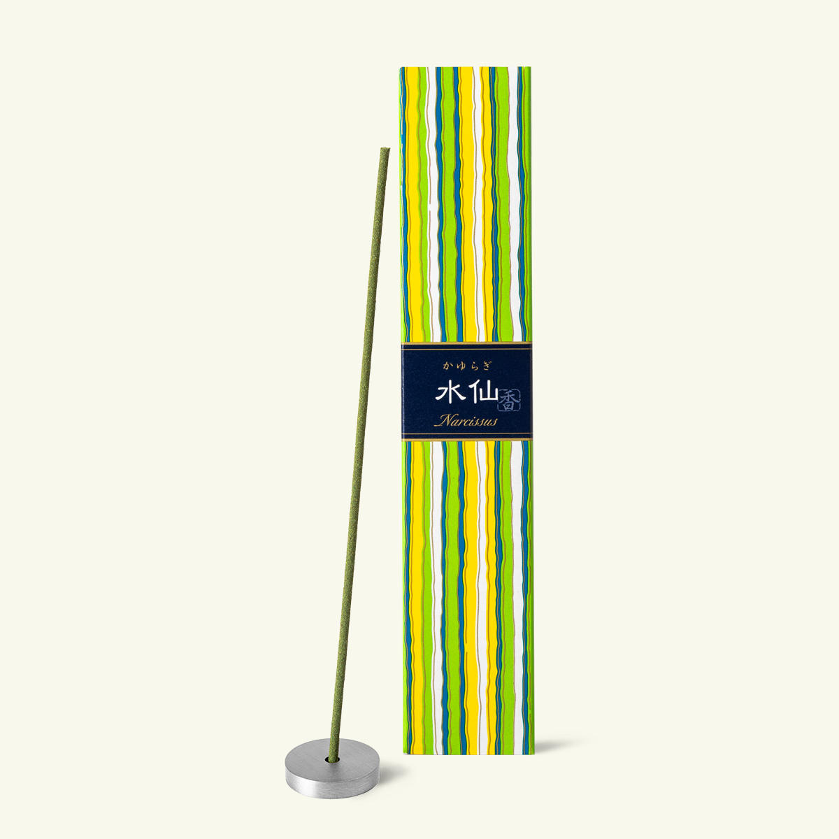 Nippon Kodo Kayuragi Narcissus Japanese incense sticks with incense holder, soft floral fragrance, low smoke