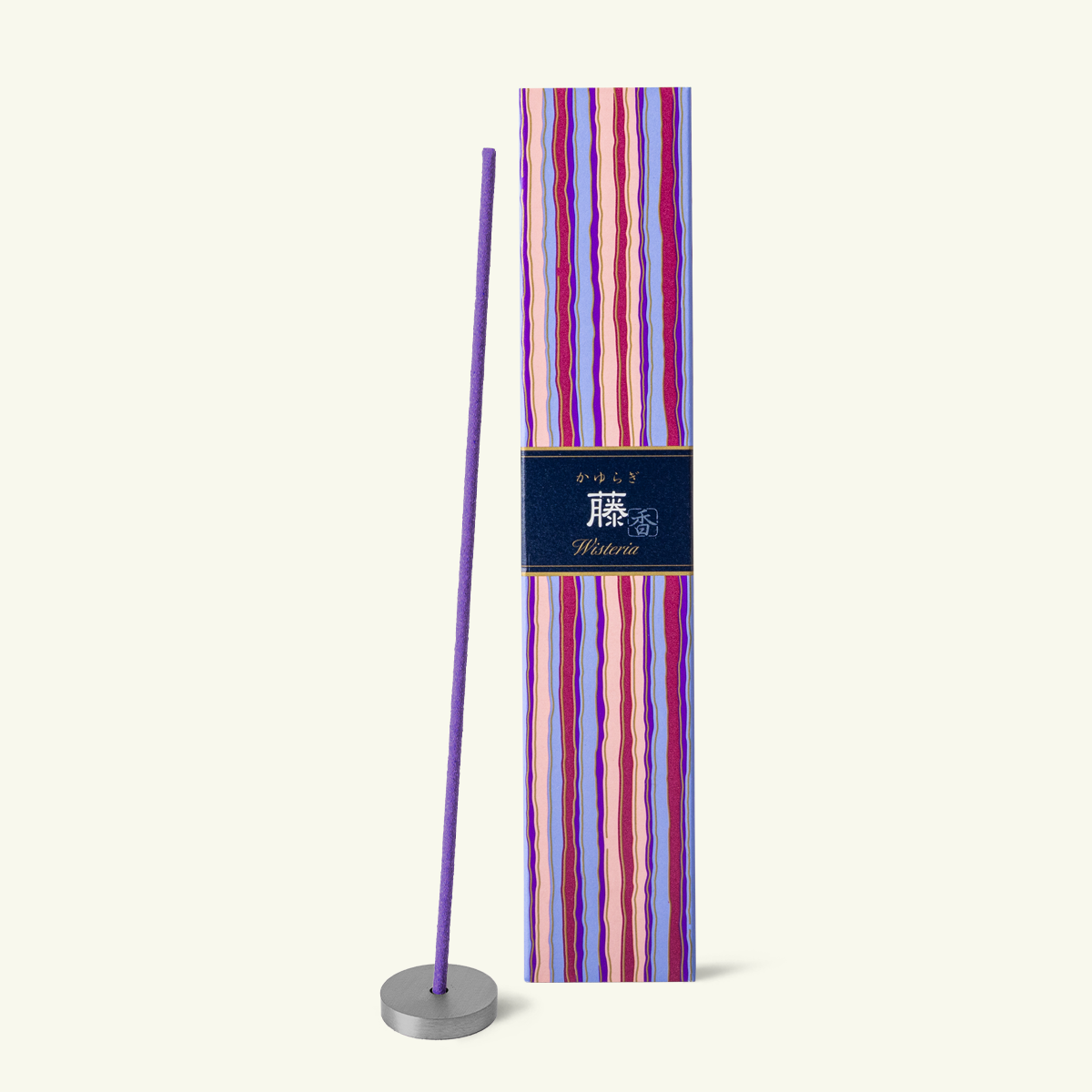 Nippon Kodo Kayuragi Wisteria Japanese incense sticks with ceramic holder, soft floral fragrance, low smoke